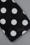 Vêtements d'extérieur à col rabattu en patchwork imprimé décontracté noir et blanc