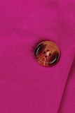 Capispalla casual con colletto alla rovescia con cardigan solido alla moda rosso rosa