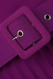 Viola casual patchwork solido strappo con cintura o collo una linea abiti