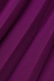 Viola casual patchwork solido strappo con cintura o collo una linea abiti