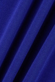 Blu sexy patchwork nappa solida o collo due pezzi