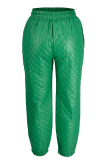 Зеленые повседневные однотонные однотонные брюки Harlan с высокой талией в стиле пэчворк Harlan