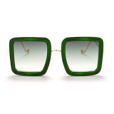 Зеленые однотонные солнцезащитные очки Party в стиле пэчворк