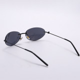 Black Daily Solid Patchwork Sunglasses