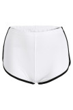 Witte Casual Sportkleding Print Effen Patchwork Skinny Hoge Taille Short