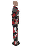 Camouflage Casual Camouflage Print Patchwork Turndown-krage Plus Size Jumpsuits