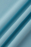 イエロー カジュアル シンプル ソリッド パッチワーク バックル ターンダウン カラー 長袖 ツーピース