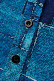 Leopardtryck Mode Casual Print Patchwork Turndown-skjortklänning med krage