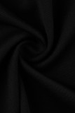 黒のファッションセクシーなプラスサイズのパッチワークホット掘削シースルーバックレススパゲッティストラップノースリーブドレス