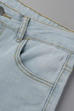 Jeans jeans skinny moda casual casual patchwork borla cintura alta