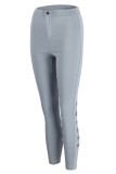 Белые сексуальные уличные однотонные выдолбленные лоскутные однотонные брюки-карандаш с высокой талией