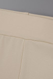 Weißer fester Patchwork-O-Ausschnitt mit kurzen Ärmeln, zweiteilig