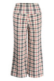 Pantaloni a vita alta regolari con stampa patchwork casual alla moda color albicocca