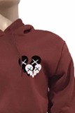 Burgundy Casual Print Patchwork Hooded Collar Long Sleeve Two Pieces