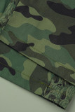 Camouflage Casual Print Camouflage Print Patchwork Plus Maat