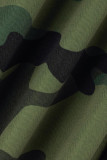 Camouflage Lässiger Druck Camouflage-Druck Patchwork Plus Size