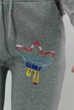 Воротник с капюшоном и капюшоном с принтом в стиле пэчворк и длинными рукавами цвета хаки, три части