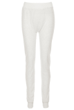 Pantalones de color sólido de lápiz de cintura alta ajustados de patchwork sólido de calle blanco