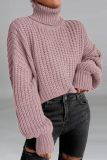 Grey Street Solid Patchwork Turtleneck Tops