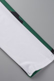 Kaki moda casual stampa patchwork con cintura colletto turndown asimmetrico manica lunga abiti taglie forti
