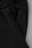 アーミーグリーンファッションカジュアルソリッドホローアウトパッチワークVネックレギュラージャンプスーツ