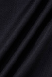 Macacão skinny preto moda casual estampa patchwork com zíper gola