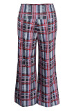 Pantaloni a vita alta regolari con stampa casual alla moda rossa