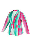 Color Moda Casual Imprimir Patchwork Cardigan Turn-back Collar Prendas de abrigo