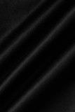 ブラック レッド ファッション カジュアル プリント パッチワーク ジッパー カラー スキニー ジャンプスーツ