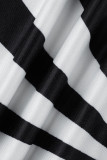 Черно-белое модное повседневное платье в стиле пэчворк с круглым вырезом и коротким рукавом
