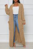 Green Street Solid Patchwork Cardigan Collar Outerwear