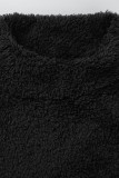 ブラック カジュアル ソリッド パッチワーク タートルネック 長袖 ツーピース