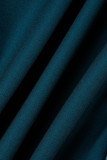 Macacão skinny moda casual estampa patchwork azul com zíper