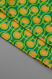 Combinaisons mode imprimé patchwork col en V coupe botte jaune