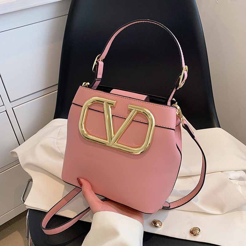 

Pink Vintage Letter Patchwork Bags