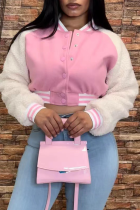 Pink Street Cardigan-Kragen-Oberbekleidung mit fester Schnalle