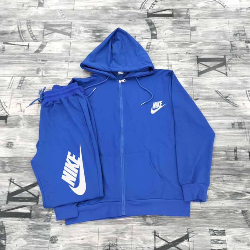 Blue Casual Print Letter Hooded Collar Long Sleeve Two Pieces