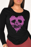 Tops blancs Street Party Skull Patchwork O Neck
