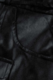 黒のセクシーなソリッドパッチワークスパゲッティストラップワンステップスカートドレス