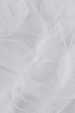 Macacão reto branco sexy de patchwork sólido com decote em V