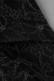 Черные элегантные однотонные лоскутные асимметричные плавки с высокой талией в стиле пэчворк