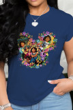Серые вечерние футболки с круглым вырезом в стиле пэчворк с милым персонажем