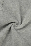 Blå Casual Sportswear Print Bandage urholkat Patchwork O-hals långärmad två delar