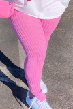 Pantalones con estampado de calle y estampado de calle ajustados con cintura alta y posicionamiento de lápiz rosa