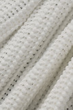 Mameluco regular con botones de patchwork liso casual blanco