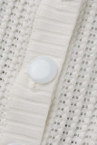 Pagliaccetto normale bianco casual patchwork bottoni colletto turndown