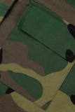 Camouflage Décontracté Camouflage Imprimé Cardigan Col Rabattu Vêtements d'extérieur
