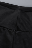 Черный сексуальный принт в стиле пэчворк с U-образным вырезом без рукавов из двух частей