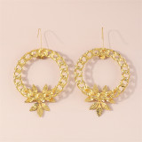 Boucles d'oreilles dorées à perles patchwork solides Daily Party