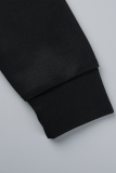 Серый Повседневный воротник с капюшоном и принтом в стиле пэчворк Плюс размер Из двух частей